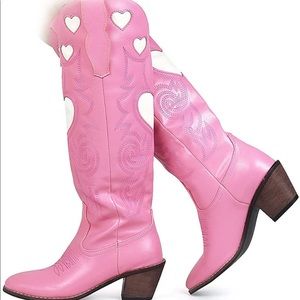 Pink heart cowboy boots. Brand new, size 38.